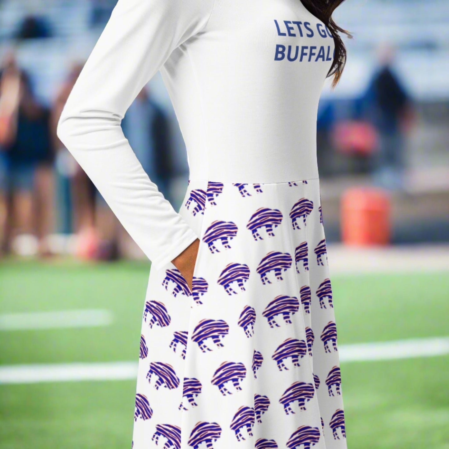 "Bills Love" long sleeve midi dress