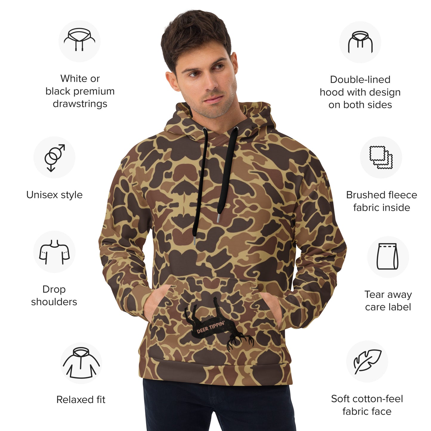 "Slick Camo" Deer Tippin Unisex Hoodie