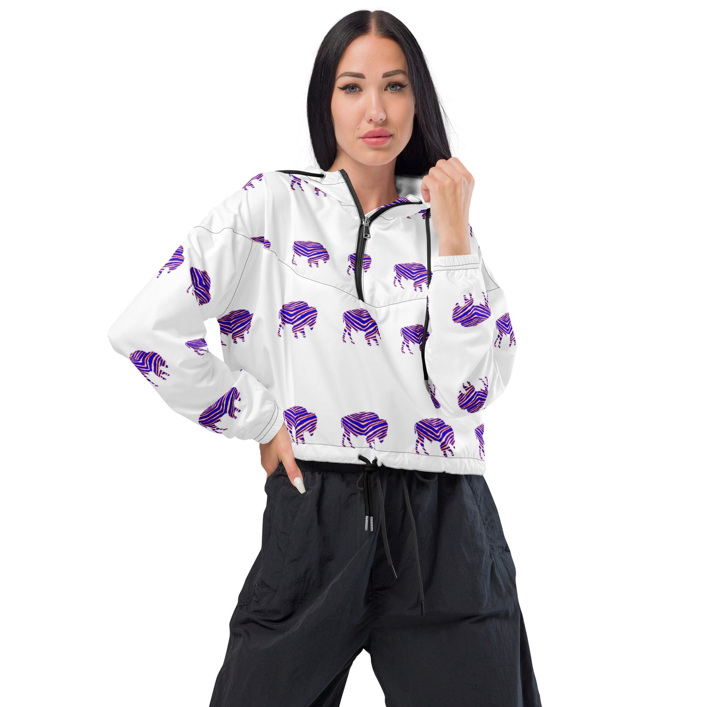 "Bills Love" Women’s cropped water resistant windbreaker