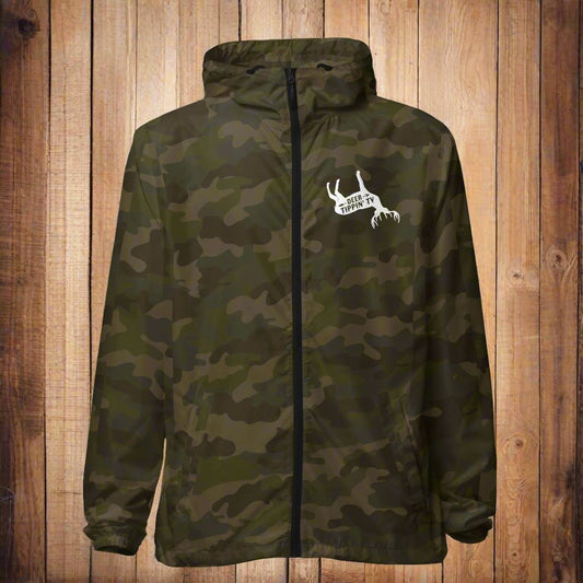 Light weight, water resistant windbreaker "Deer Tippin' TV"