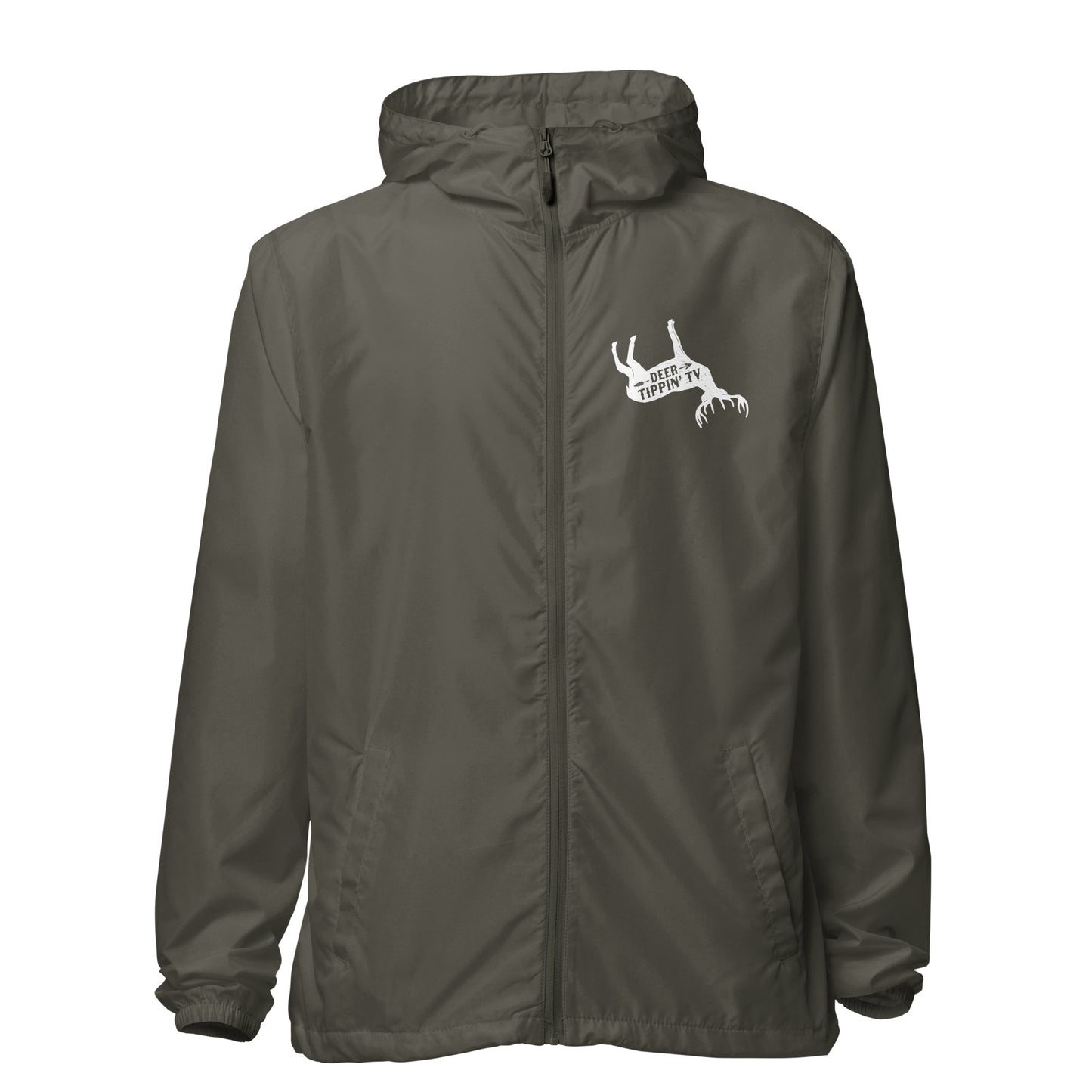 Light weight, water resistant windbreaker "Deer Tippin' TV"