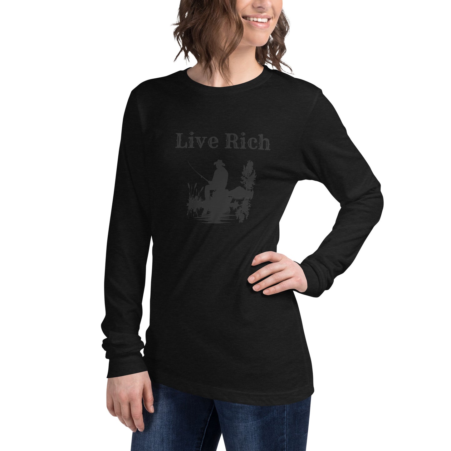 Unisex Long Sleeve Tee "Live Rich"