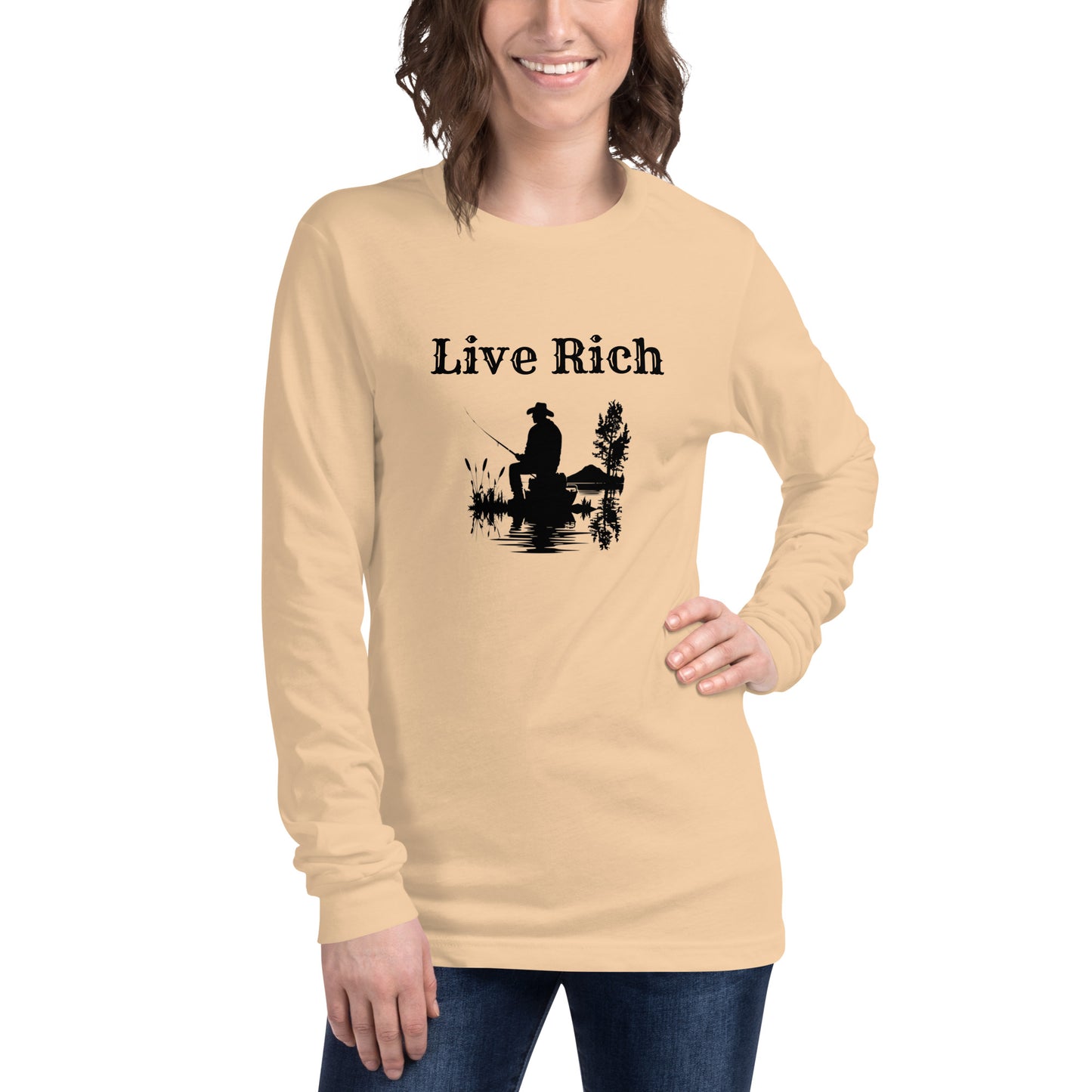 Unisex Long Sleeve Tee "Live Rich"